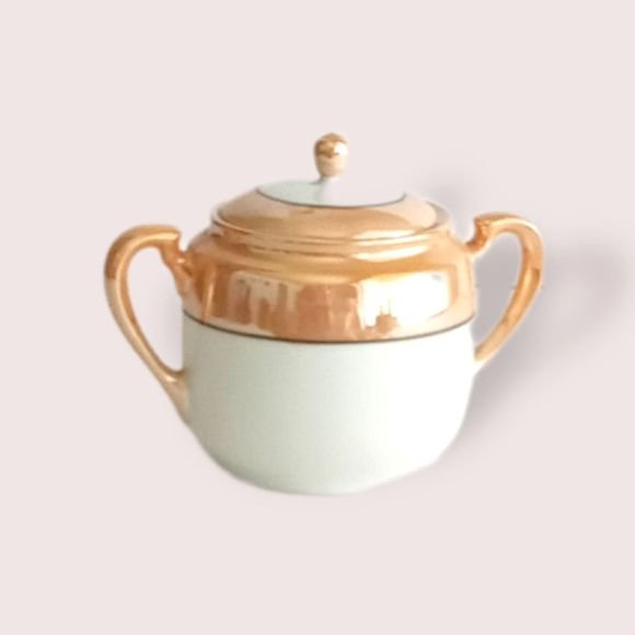 Vintage Noritake Lusterware Sugar Bowl Signed M Handpainted - Picture 6 of 7